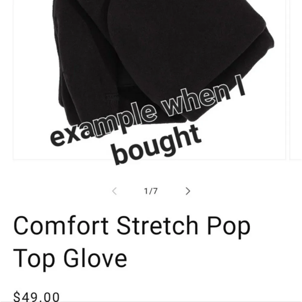 Gloves Comfort Stretch Pop Top Glove- Black medium finger mitten mens winter